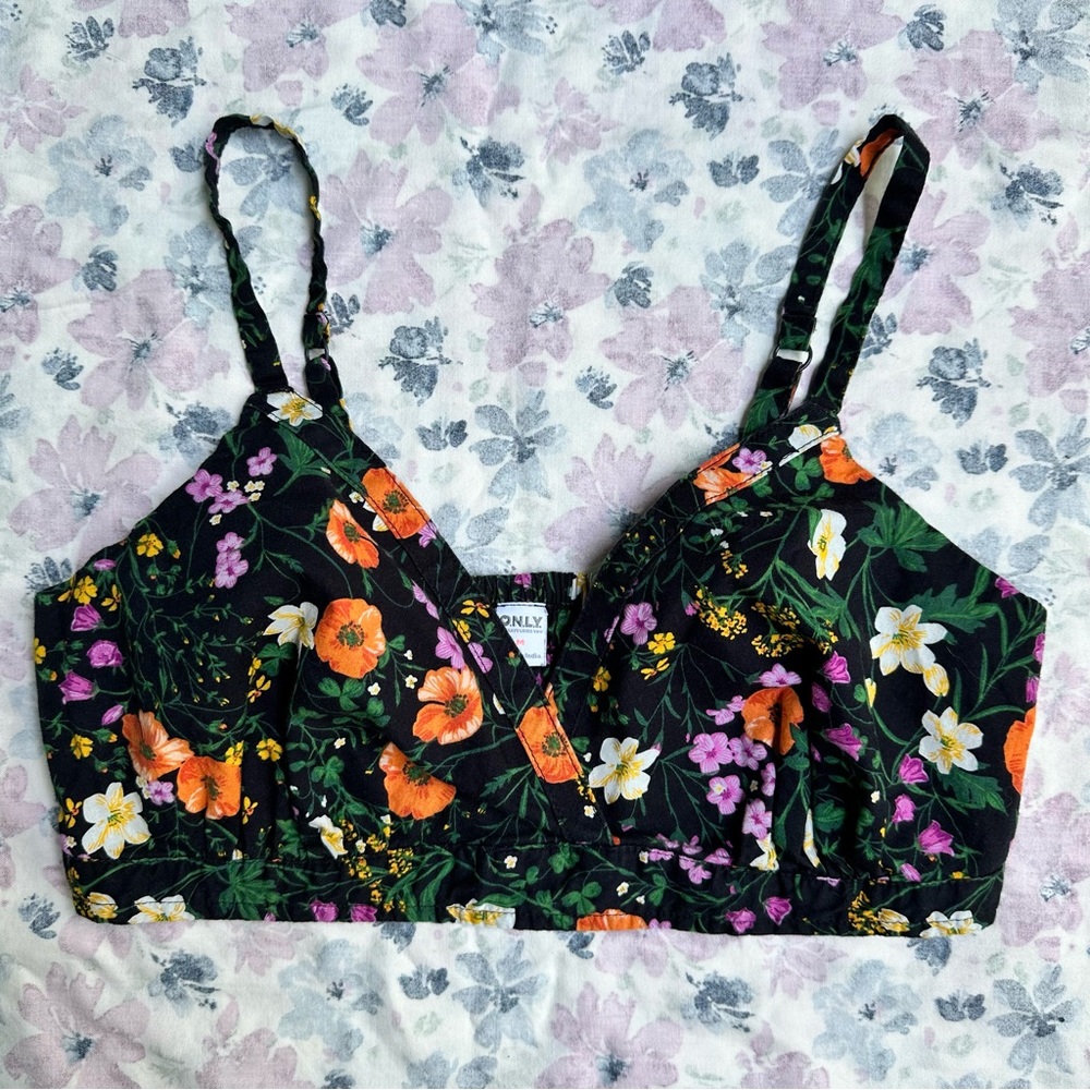 Old Navy Poplin Floral Bralette Pajama Top Medium
